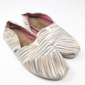 TOMS I Striped Slip On Multi-colored Flats